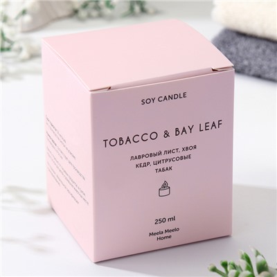 Свеча в банке ароматическая "Tоbacco & bay leaf", хвоя, кедр, табак, 250 мл