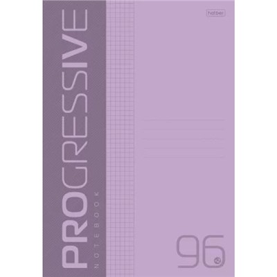 Тетрадь А4  96л клетка пластиковая обложка "PROGRESSIVE" Фиолетовая (084965) Хатбер