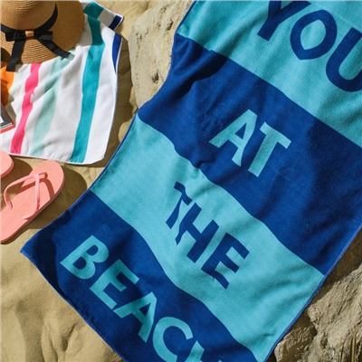 Полотенце пляжное Этель "See you", 70*140 см,250гр/м2, 100%п/э