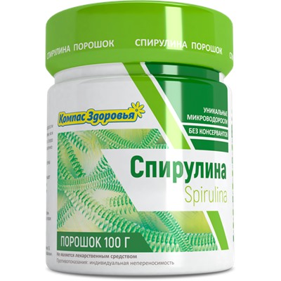 Спирулина, Компас здоровья, порошок, 100 г