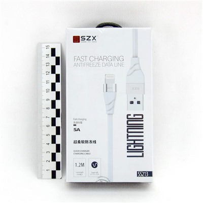 Кабель USB/8 pin SZX SS213 1.2м цв.ассорти(5.0A,круглый,силикон,коробка)