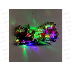 Фигура Дед Мороз и сани 20LED 45*24см мульти 4364271