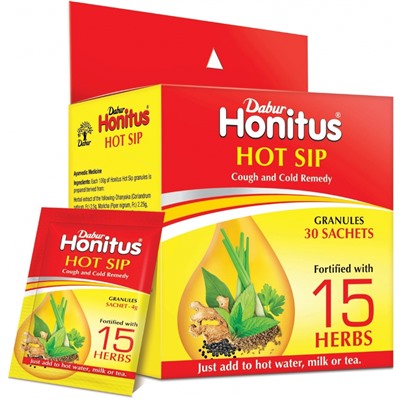 Хонитус, противопростудный напиток, (Honitus HOT SIP), Dabur, 1шт/30шт