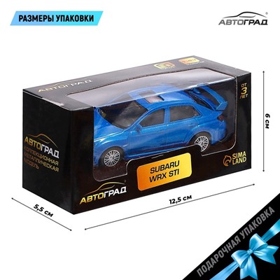 Машина металлическая SUBARU WRX STI, 1:43, цвет синий