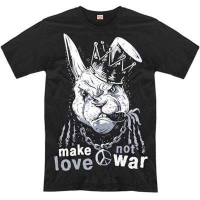 Футболка "Кролик шляпник" (make love, not war)