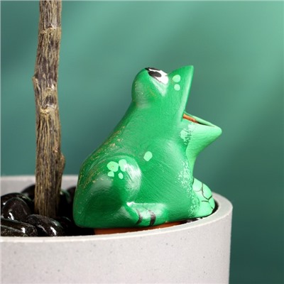 Ороситель для комнатных и садовых растений "Лягушка" Кунгурская керамика, 50мл, 4см, зелёный