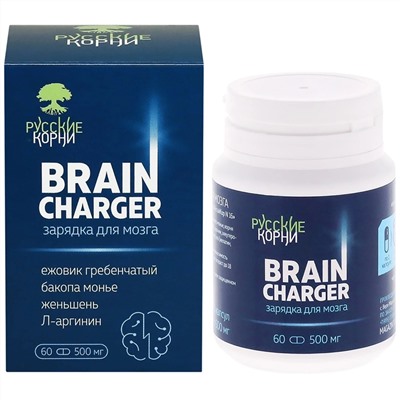 Капсулы "Brain charger" Зарядка для мозгов с ежовиком, женьшенем, L-аргинином. 60 капсул