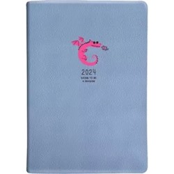 Ежедневник датированный на 2024 год Lucky, голубой, А5, 176 листов