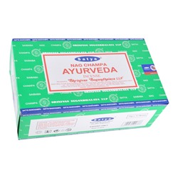 Satya-15-BL Блок благовоний Ayurveda (Аюрведа) 12 упаковок по 15 грамм