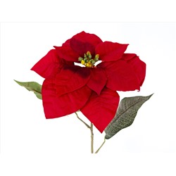 Цветок искусственный Пуансеттия, 63см, красный