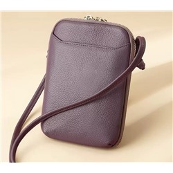 Женская маленькая кожаная сумка-кошелек, фиолетовая
