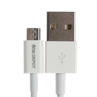 Кабель ONE DEPOT S22V, microUSB - USB, 2.4 А, 1 метр, белый