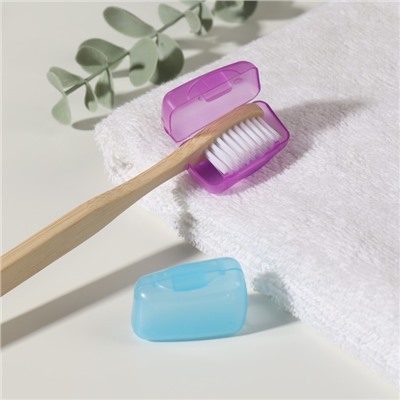 Колпачок-футляр для зубной щётки, 2 шт, 3,8 × 2,2 × 1,8 см, цвет МИКС