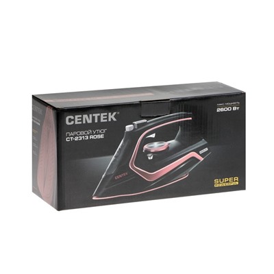 Утюг Centek CT-2313, 2600 Вт, 350 мл, керамика, капля-стоп, пар. удар, самоочистка, розовый