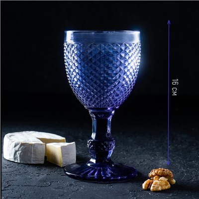 Бокал из стекла Magistro «Вилеро», 280 мл, 8×16,5 см, цвет фиолетовый