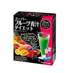 Nihon-yakken. Витаминный напиток "Аодзиру" 15 фруктов+коллаген. 30 стиков