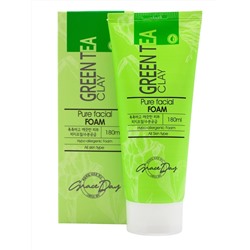 GRACE DAY - ПЕНКА ДЛЯ УМЫВАНИЯ С ЗЕЛЕНОЙ ГЛИНОЙ GREEN TEA CLAY PURE FACIAL FOAM, 180 ML