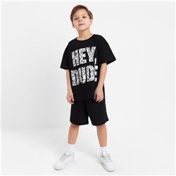 Комплект для мальчика (футболка, шорты) KAFTAN "Hype", рост 134-140, цвет чёрный