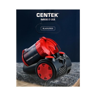 Пылесос Centek CT-2528, 2000/350 Вт, 1.5 л, мультициклон, красно/черный