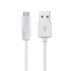 Кабель USB/micro USB HOCO X1 1м цв.белый(2.4A, круглый,силикон,коробка)