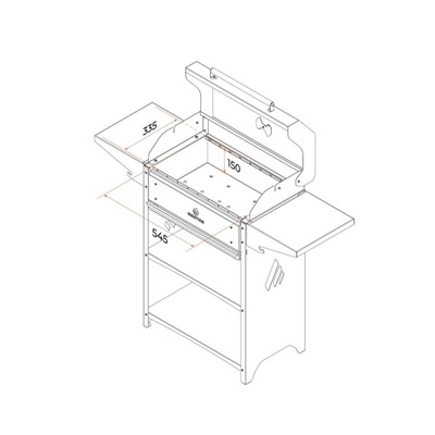 Мангал Family Optima BBQ FOB 2000, 2 мм, 133,2 х 44,1 х 111 см