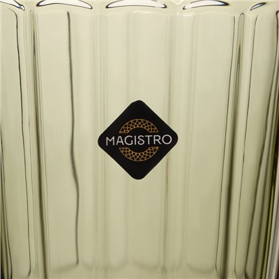 Набор стаканов стеклянных Magistro «Ла-Манш», 350 мл, 8×12,5 см, 6 шт, цвет зелёный