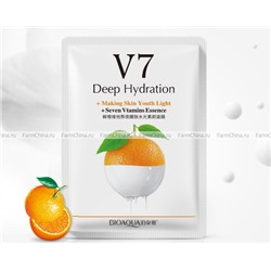 Тонизирующая витаминная маска для лица BioAqua с экстрактом апельсина V7 Toning Youth Mask