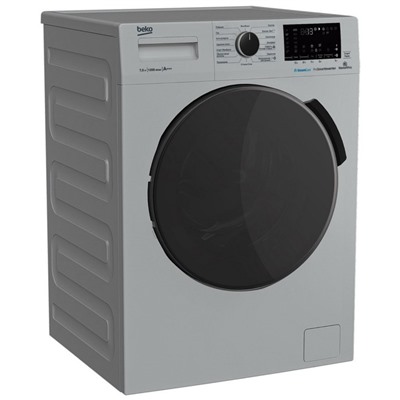 Стиральная машина Beko WSPE7H616S, класс А, 1200 об/мин, до 7.5 кг, с паром, серо/черная