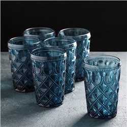 Набор стаканов стеклянных Magistro «Варьете», 465 мл, 8,5×14 см, 6 шт, цвет синий