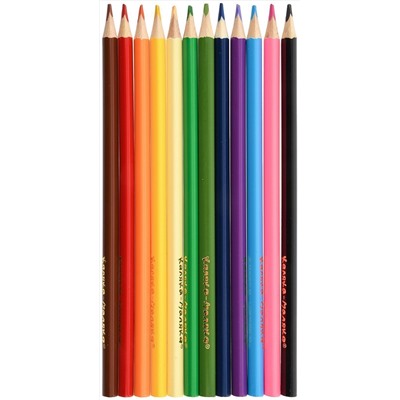 Набор цветных карандашей 12 цветов, трехгранные, дерево 3+ Каляка-Маляка