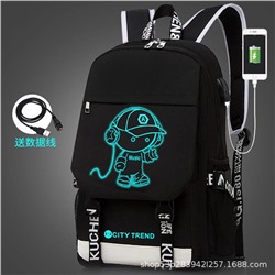 Рюкзак с неоновым принтом  USB