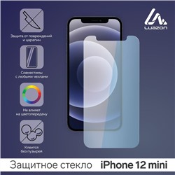 Защитное стекло 2.5D Luazon для iPhone 12 mini, полный клей, 0.26 мм, 9Н