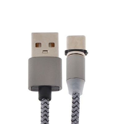 Кабель LuazON, Type-C - USB, 1 А, 1 м, магнитный разъем, только для зарядки, МИКС