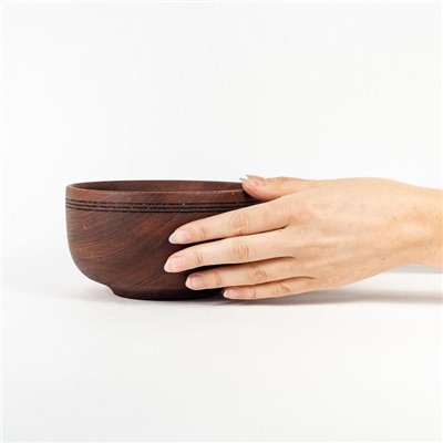 Тарелка деревянная Mаgistrо, 650 мл, глубокая, цвет шоколадный, кедр
