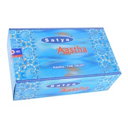 Satya-15-BL Блок благовоний Aastha (Астха) 12 упаковок по 15 грамм