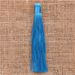 KIS001-10 Кисточка из ниток 12см, цвет Голубой