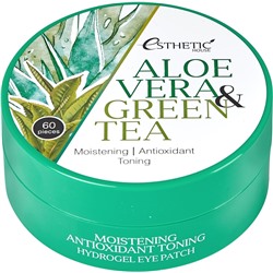 [ESTHETIC HOUSE] Гидрогелевые патчи для глаз АЛОЭ/ЗЕЛЕНЫЙ ЧАЙ ALOE VERA&GREEN TEA HYDROGEL EYE PATCH