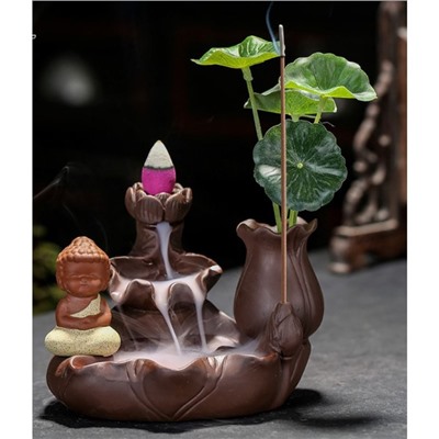 Подставка для благовоний "Будда - у водопада" 12*9см, с аромаконусами