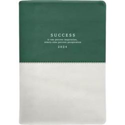 Ежедневник датированный на 2024 год Success, зеленый+белый, А5, 176 листов