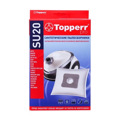 Пылесборник Topperr синтетический для пылесоса CENTEK, 4 шт +1 ф