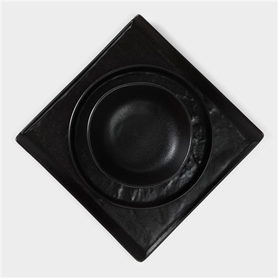 Блюдо фарфоровое для подачи Magistro Pietra lunare, 27,5×2 см, цвет чёрный