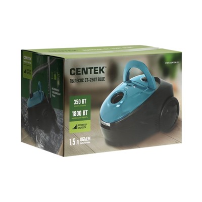 Пылесос Centek CT-2507, 1800/350 Вт, сухая уборка, 1.5 л, сине-чёрный