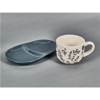 Набор для завтрака Луговые травы чашка и блюдце (керамика), L2520927  *24