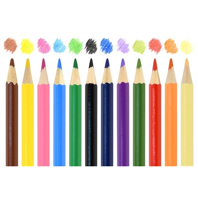 Набор цветных карандашей в металлическом пенале 12 цветов, шестигранные, дерево, 3+ Каляка-Маляка