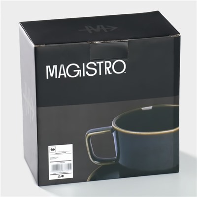 Чайная пара фарфоровая Magistro Fog, 2 предмета: чашка 250 мл, блюдце d=14 см