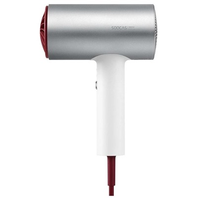 Фен Soocas Hair Dryer H5, 1800 Вт, 3 скорости, ионизация, шнур 1.7 м, серебристо-красный