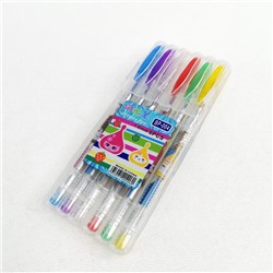 Ручки гелевые. Набор 6 цв. 1,0мм Glitter Pen (№BP-004/k372)