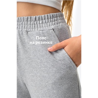 Хлопковые брюки для девочки из футера двухнитки с добавлением лайкры Happy Fox