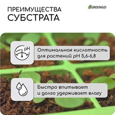 Субстрат кокосовый в брикете, 25 л, 100% торф, Greengo