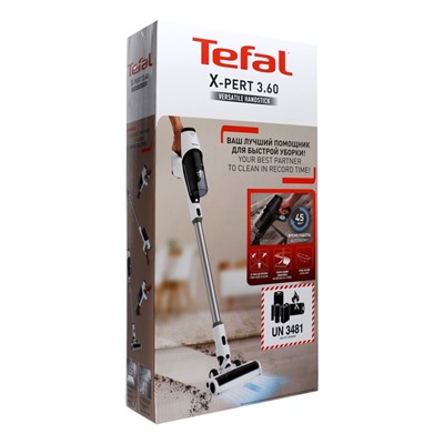 Пылесос Tefal TY6975WO, вертикальный, сухая уборка, 0.5 л. белый